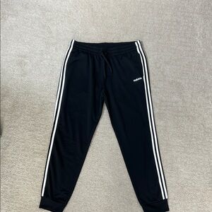 Adidas Women's Black Joggers with White Stripes